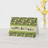 Retro Business van de Kaart van de Verjaardag van (Gele Bloem)