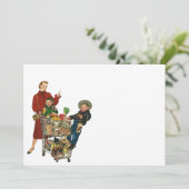 Retro Busy Grocery Shopping Coupon Party Blank 5x7 Kaart (Staand voorkant)