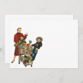 Retro Busy Grocery Shopping Coupon Party Blank 5x7 Kaart (Voorkant / Achterkant)