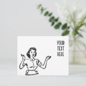 Retro Busy Houseechtgenote Briefkaart (Staand voorkant)