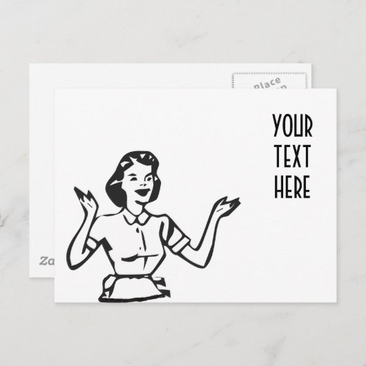 Retro Busy Houseechtgenote Briefkaart (Voorkant / Achterkant)