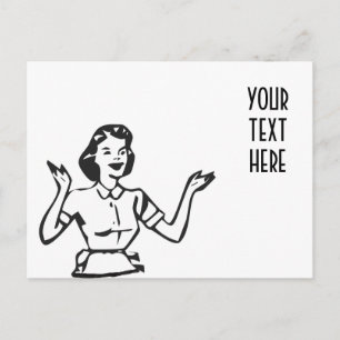 Retro Busy Houseechtgenote Briefkaart