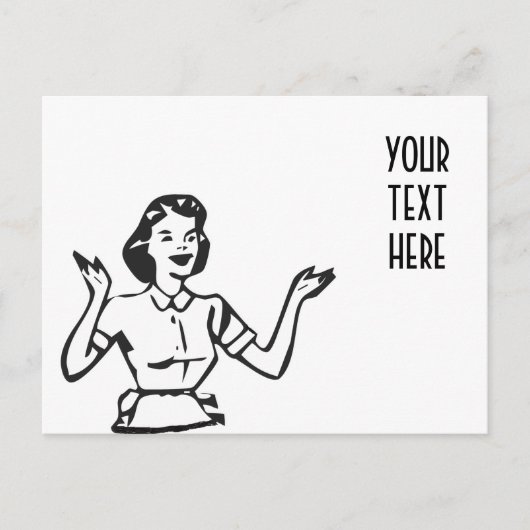 Retro Busy Houseechtgenote Briefkaart (Voorkant)