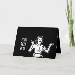 Retro Busy Huisvrouw Feestdagen Kaart