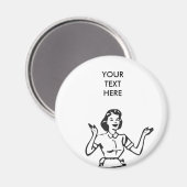 Retro Busy Huisvrouw Magneet (Voorkant / Achterkant)