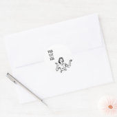 Retro Busy Huisvrouw Ronde Sticker (Envelop)