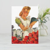 Retro Busy Kitchen Home Canning Party Blank 5x7 Kaart (Staand voorkant)
