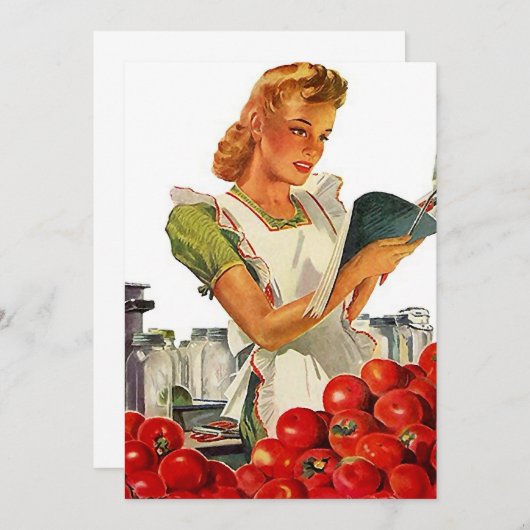 Retro Busy Kitchen Home Canning Party Blank 5x7 Kaart (Voorkant / Achterkant)