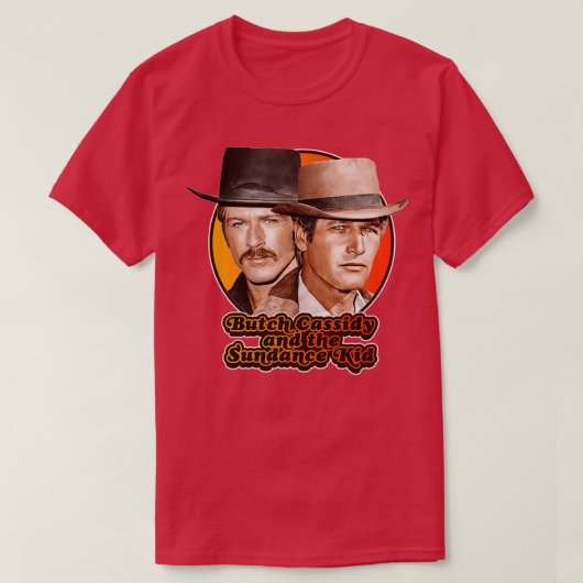 Retro Butch Cassidy en het Sundance Kind Tribute T-shirt (Design voorkant)