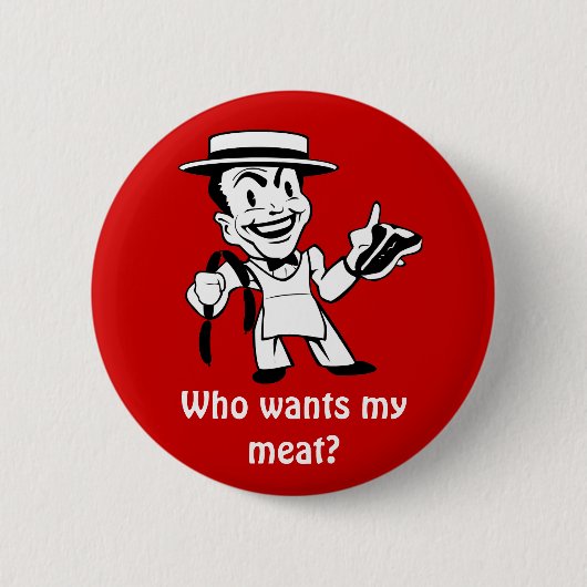 Retro Butcher Ronde Button 5,7 Cm (Voorkant)