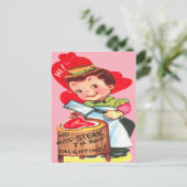  Retro Butcher Valentijn Card Feestdagenkaart (Staand voorkant)