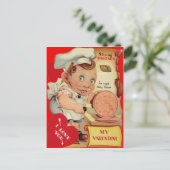 Retro Butcher Valentijn Card Feestdagenkaart (Staand voorkant)