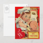 Retro Butcher Valentijn Card Feestdagenkaart (Voorkant / Achterkant)
