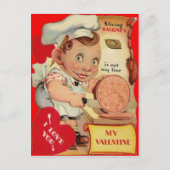 Retro Butcher Valentijn Card Feestdagenkaart (Voorkant)