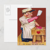  Retro Butcher Valentijn Card Feestdagenkaart (Voorkant / Achterkant)