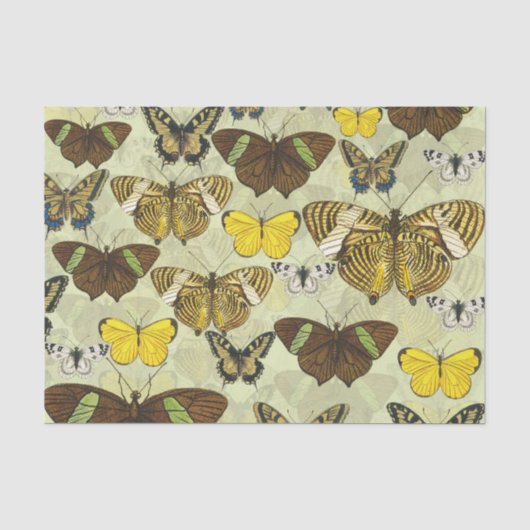 Retro Butterflies Patroon Tissuepapier (Voorkant)