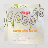 Retro Butterflies + Spring Bouquet/Save the Date Save The Date (Voorkant / Achterkant)