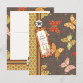Retro Butterflies TY Briefkaart (Voorkant / Achterkant)
