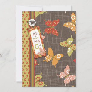 Retro Butterflies-uitnodigingskaart Kaart
