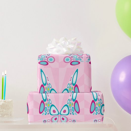 Retro Butterfly Abstracte Pop Art Cadeaupapier