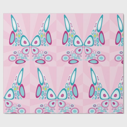 Retro Butterfly Abstracte Pop Art Cadeaupapier (Vlak)