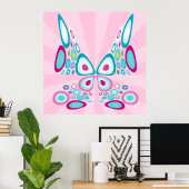 Retro Butterfly Abstracte Pop Art Poster
