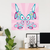 Retro Butterfly Abstracte Pop Art Poster (Thuiskantoor)