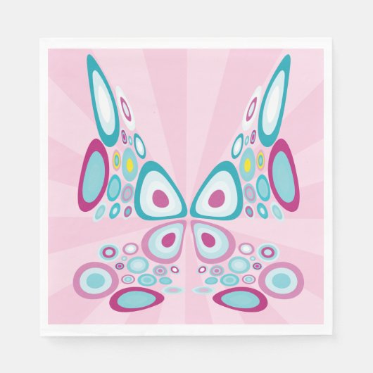 Retro Butterfly Abstracte Pop Art Servet (Voorkant)