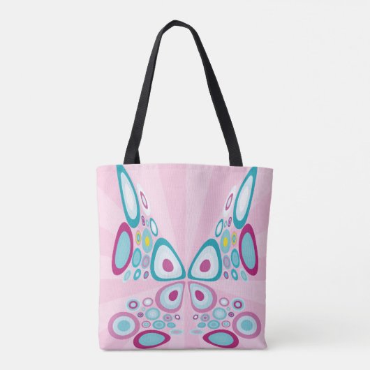 Retro Butterfly Abstracte Pop Art Tote Bag (Achterkant)