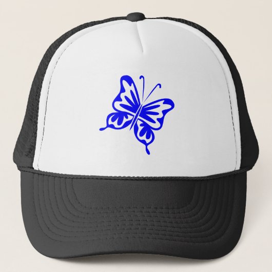 Retro Butterfly - blauw Trucker Pet (Voorkant)