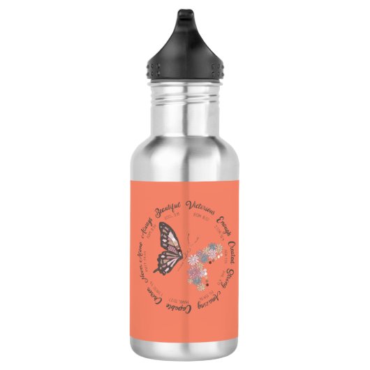 Retro Butterfly Christelijk Quottes Design Waterfles (Rechts)