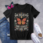 Retro Butterfly Floral Afstuderen Tri-Blend Shirt