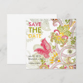 Retro Butterfly Floral Save the Date (Voorkant / Achterkant)