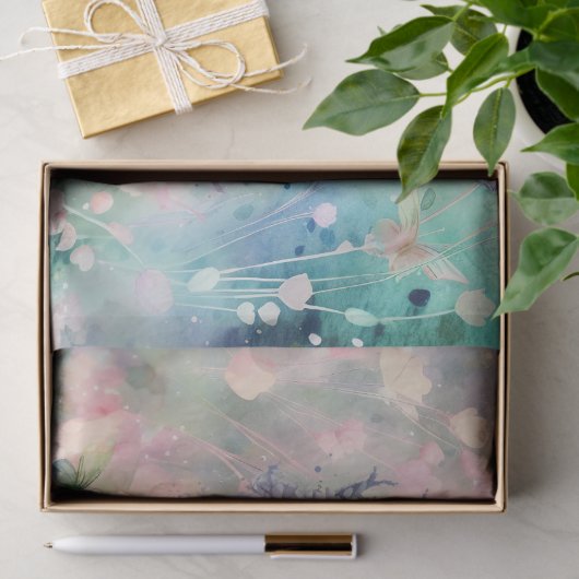 Retro Butterfly Floral Waterverf Tissuepapier (Geschenk)