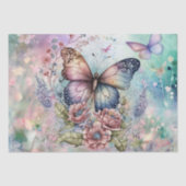 Retro Butterfly Floral Waterverf Tissuepapier (Voorkant)