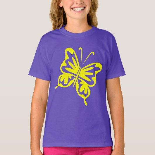 Retro Butterfly - Geel T-shirt (Voorkant)