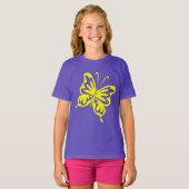 Retro Butterfly - Geel T-shirt (Voorkant volledig)