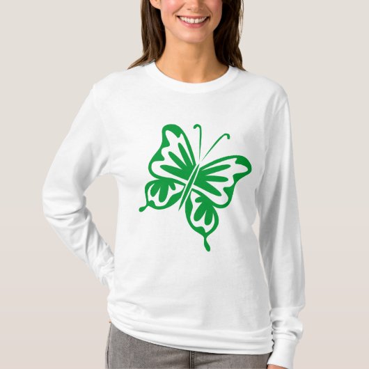 Retro Butterfly - Grass Green T-shirt (Voorkant)