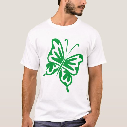 Retro Butterfly - Grass Green T-shirt (Voorkant)