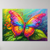 Retro Butterfly illustratie Poster (Voorkant)