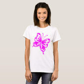 Retro Butterfly - Magenta T-shirt (Voorkant volledig)