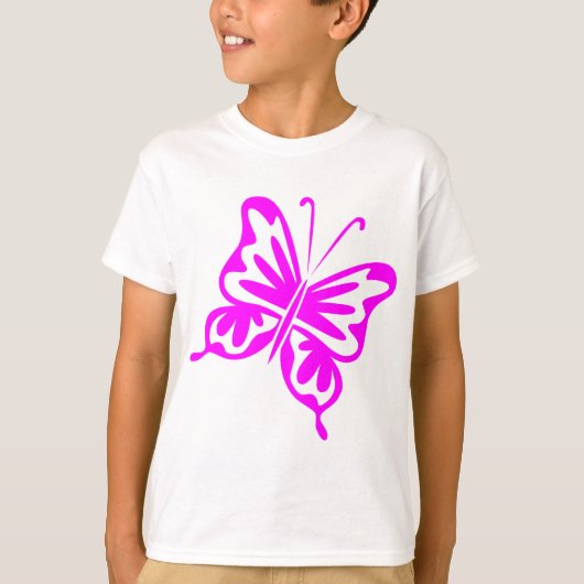 Retro Butterfly - Magenta T-shirt (Voorkant)