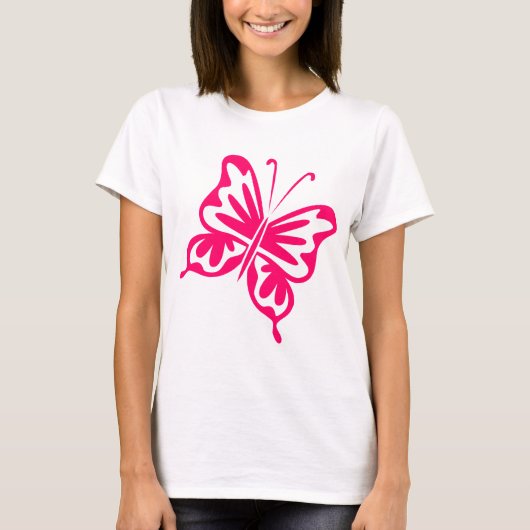 Retro Butterfly - Neon Red T-shirt (Voorkant)