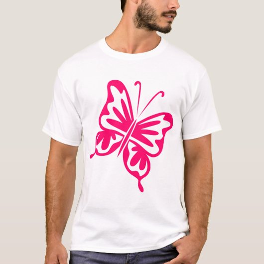 Retro Butterfly - Neon Red T-shirt (Voorkant)