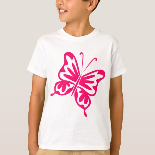 Retro Butterfly - Neon Red T-shirt (Voorkant)