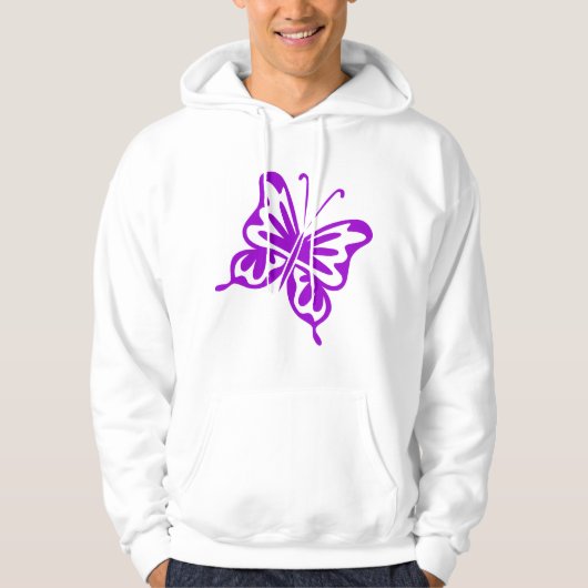 Retro Butterfly - Paars Hoodie (Voorkant)