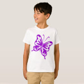 Retro Butterfly - Paars T-shirt (Voorkant volledig)