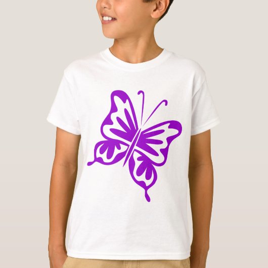 Retro Butterfly - Paars T-shirt (Voorkant)