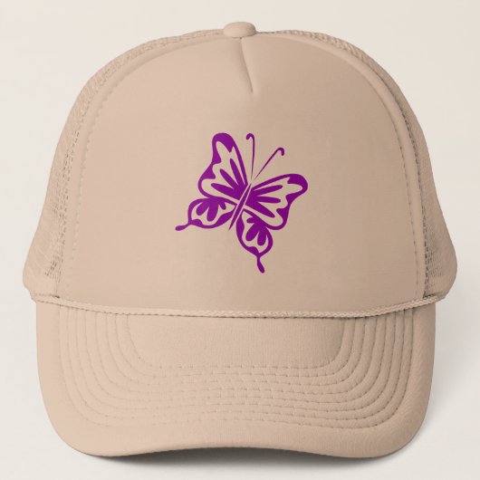 Retro Butterfly - Paars Trucker Pet (Voorkant)
