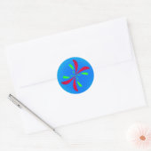 Retro Butterfly Ronde Sticker (Envelop)